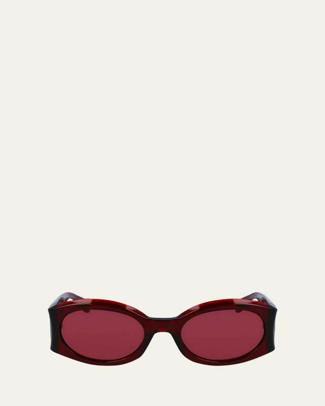 Sculptural Plastic Oval Sunglasses